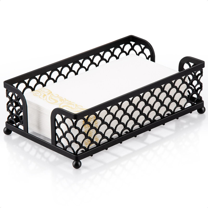 Porte-serviette d'invité pour salle de bain, porte-serviettes en papier jetable, plateau en métal noir