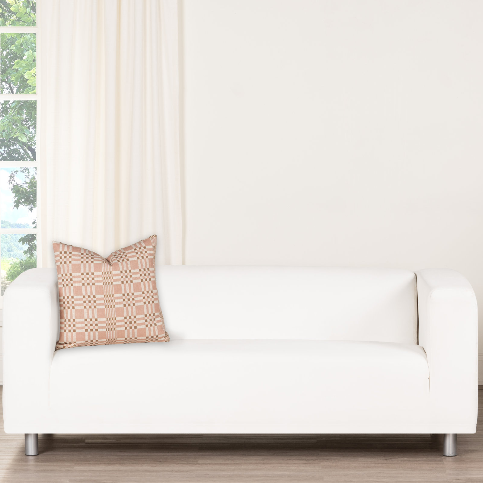 Modular Print Accent Pillow, Polyester, Pink, Square 18"