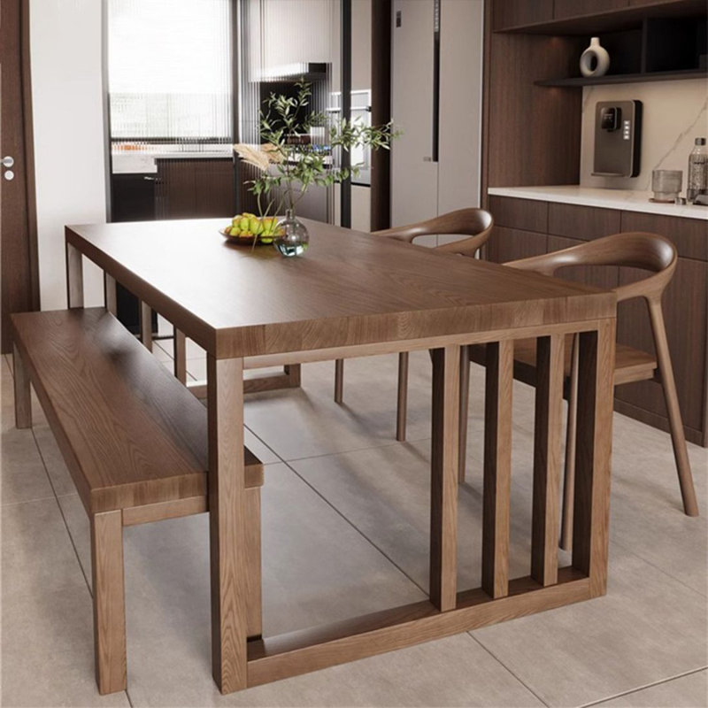 Table de salle à manger moderne et simple en bois massif, H 29,53 po x L 70,87 po x l 31,5 po