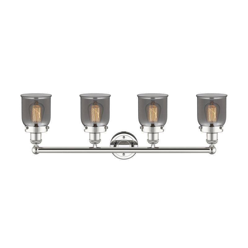 Éclairage pour meuble-lavabo à 4 lumières à intensité variable Asheton, Plaqué couleur fumée, Nickel poli