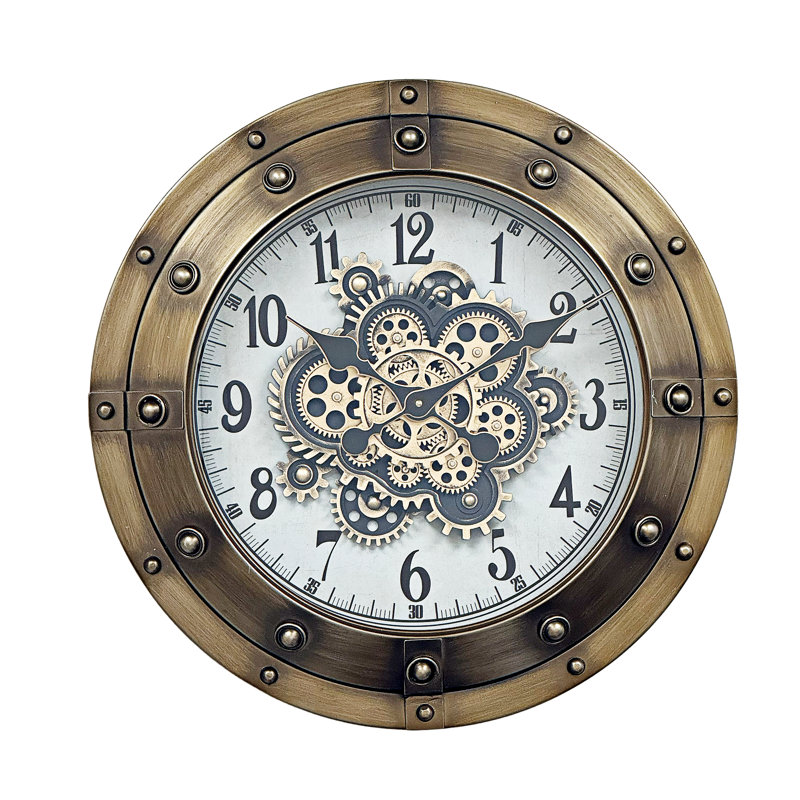 Steampunk Moving Gear Wall Clock