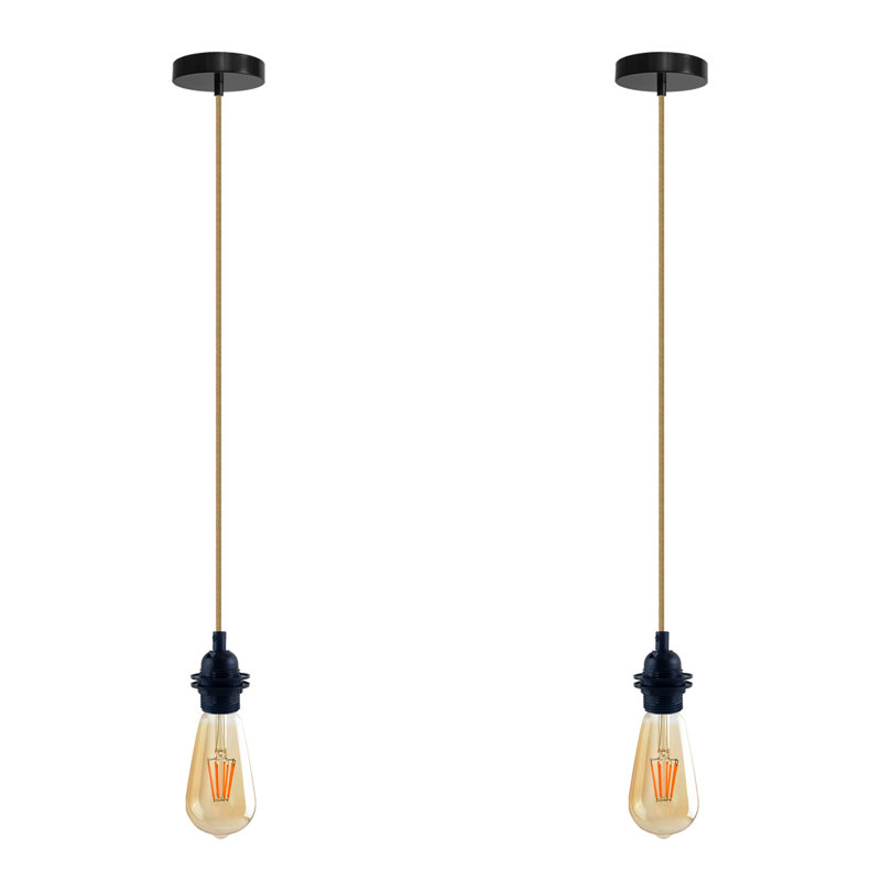 Blatteis 2 - Light Black Single Pendant, No