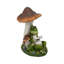 Statue solaire 14 po champignon grenouille lisant