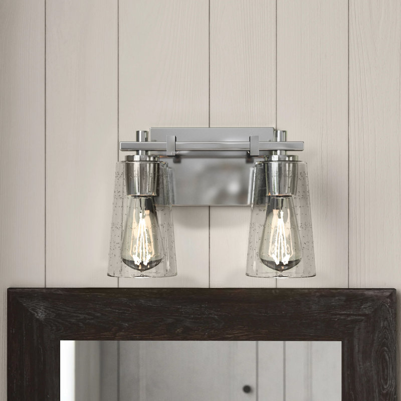 Noland 2 Light Seeded Dimmable Vanity Light, Chrome