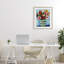 Bouquet dans un vase rayé vert, reproduction encadrée sous verre, design par Petal Prints Design-1108090626-1108090624