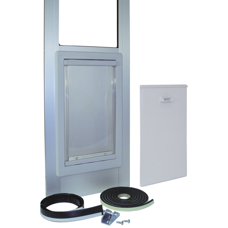 Porte pour animal de terrasse moyenne, Blanc, H 15 po x l 10,5 po, H 75 po x l 15,25 po P 1,88 po