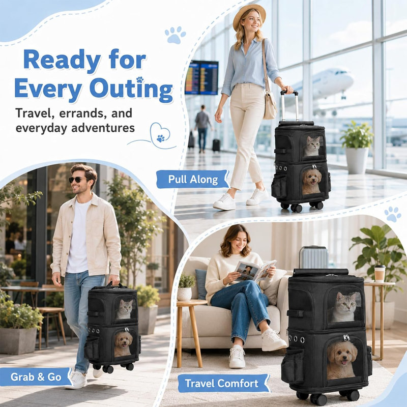 Pet Stroller Foldable Pet Bike Trailer