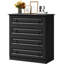  Commode 4 tiroirs, commode à tiroirs, commode et rangement en bois de 29,5 po de largeur, noir (ensemble de 2)-420515940