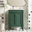 Meuble-lavabo 24 po avec lavabo supérieur, meuble de rangement moderne à 2 niveaux, meuble-lavabo simple, grandes tablettes de rangement-237239266