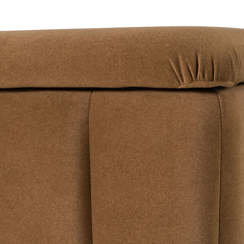 Claverton - Modern Brown Fabric Bench W/ Storage, Brown