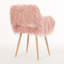 Chaise rose en fausse fourrure avec structure en métal