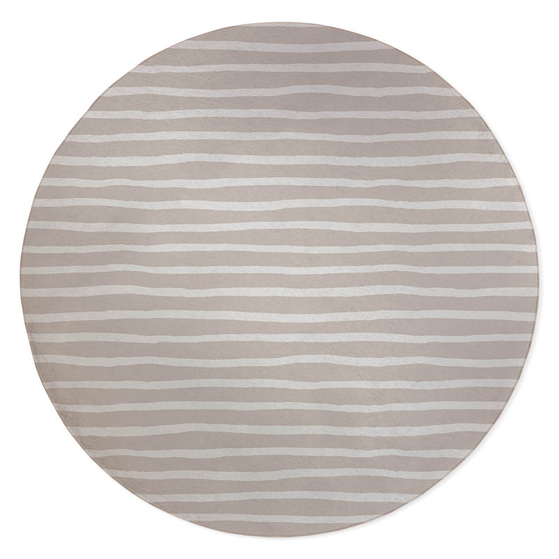 Spinal Row Non-Slip Outdoor Rug, Round 5'