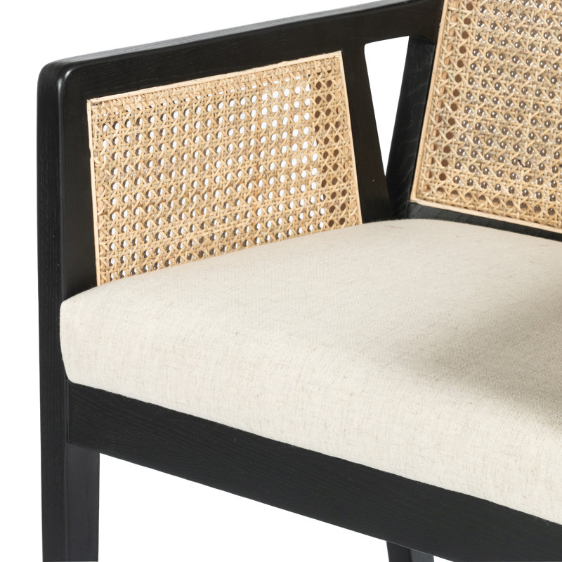 Antonia Counter & Bar Stool, Beige, Black/Natural, Counter Stool (27" Seat Height)
