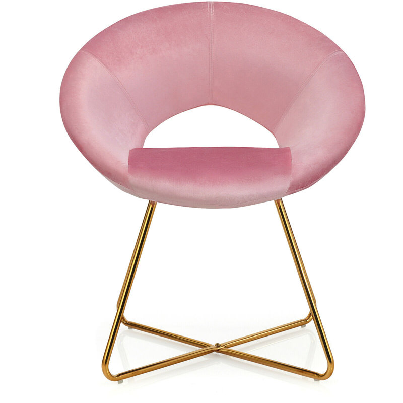 Celsey 18'' H Velvet Upholstered Parsons Chair, Pink