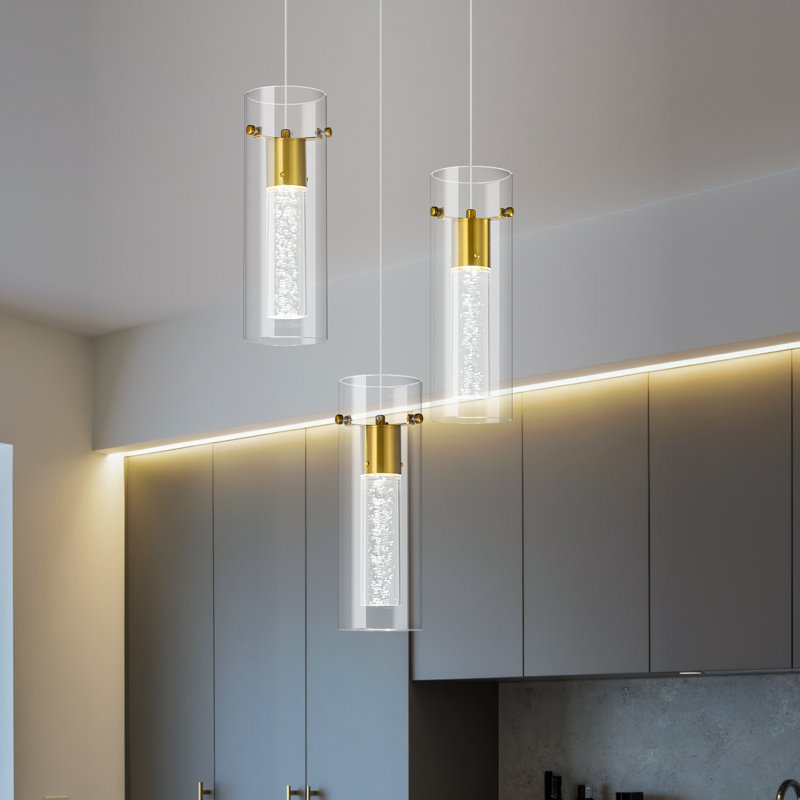 Aaryon 3 - Light LED Cylinder Pendant, Doré