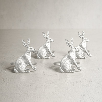Silver Rabbit Napkin Rings