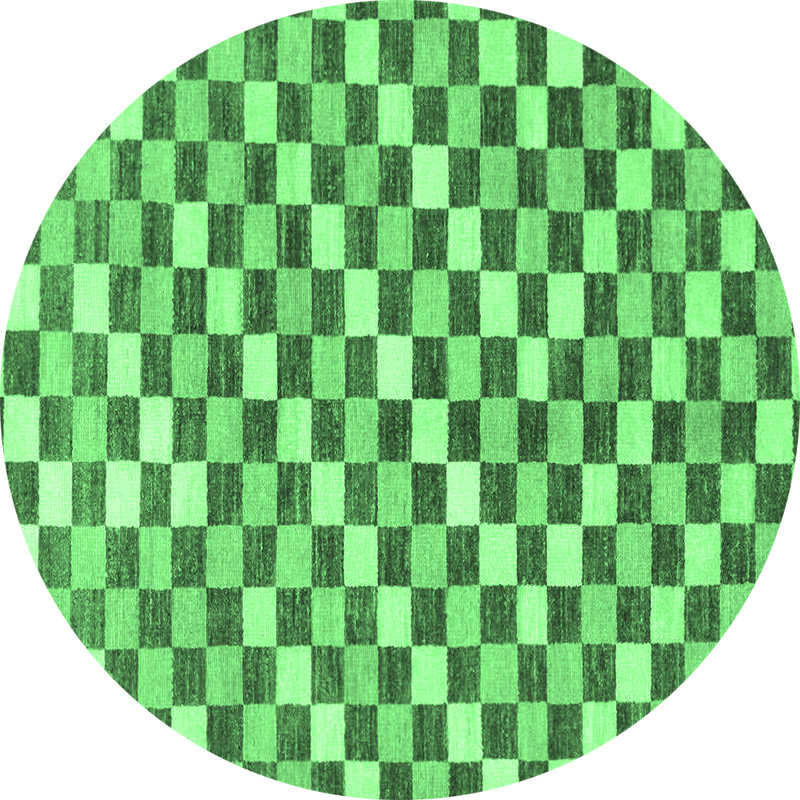 Washable Checkered Indoor Rug, Round 8'