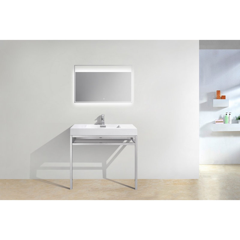 Orren Ellis Serna 18.5'' White Rectangular Bathroom Sink with Overflow