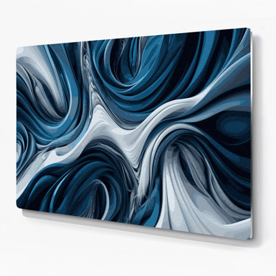«Biomorphic Abstraction 66», art mural en métal bleu