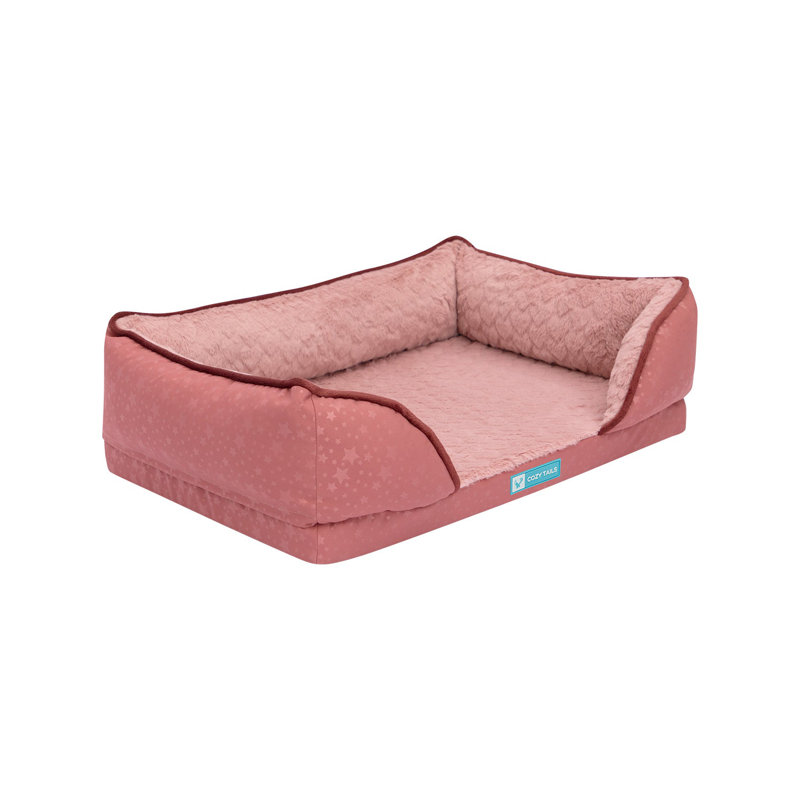 Lit orthopédique pour animal de compagnie avec coussin en mousse infusée de charbon de bambou, H 8 po x l 24 po x P 16 po