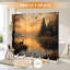 Cloison pliante 6 panneaux Royal Animal Deer Vintage Wildlife Rustic Duck Cabin Sunset-133677881-133677882