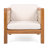 Set of 2 Outdoor Club Chairs with Acacia Wood Frame and Beige Cushions