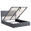 Grand lit plateforme tapissier avec système de rangement hydraulique-797389927