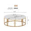 Table basse ovale en faux marbre avec structure en métal doré robuste, tables de thé centrales modernes pour la maison et le bureau