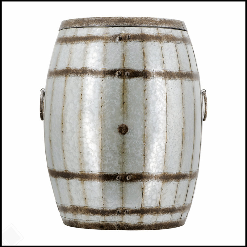 Table d'appoint tambour rustique avec rangement rustique, parfaite pour un décor industriel et de maison de campagne