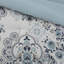 Édredon à motif floral 3 pièces très grand / très grand - coton bleu, envers en coton, 2 taies décoratives assorties