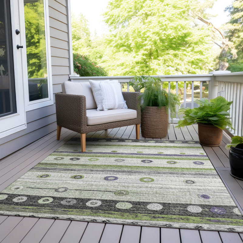 Tapis intérieur / extérieur Xhevrie lavable à la machine, Rectangle 2 pi 6 po x 3 pi 10 po