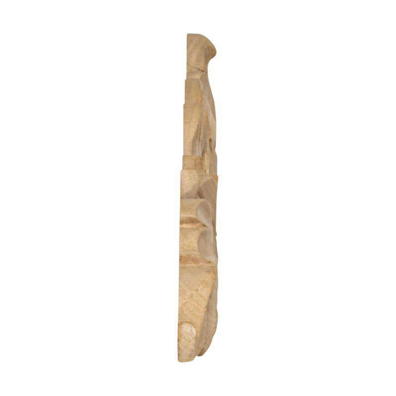 Large Hand Carved Alder Wood Acanthus Applique