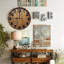 Horloge murale 10 po en MDF rond avec mouvement à quartz silencieux et crochet sans perceuse (piles AA non incluses)