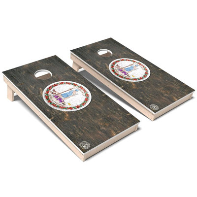 Ensemble de planches de cornhole composites rétro toutes saisons avec drapeau Virginia State