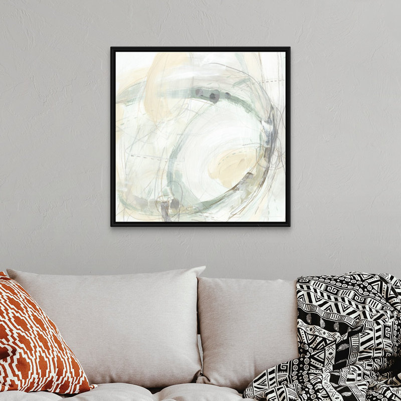 Reproduction d’art, "conjecture I" par June vess, Cadre noir, H 26 po x l 26 po x 1,75 po