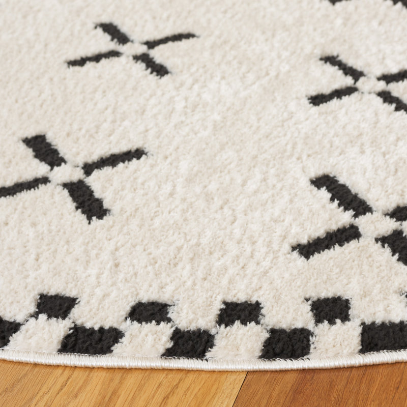 Siarrah Performance Geometric Rug, Round 6'7"