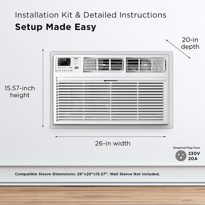 TCL 8,000 BTU Smart Through-the-Wall Air Conditioner with Heat