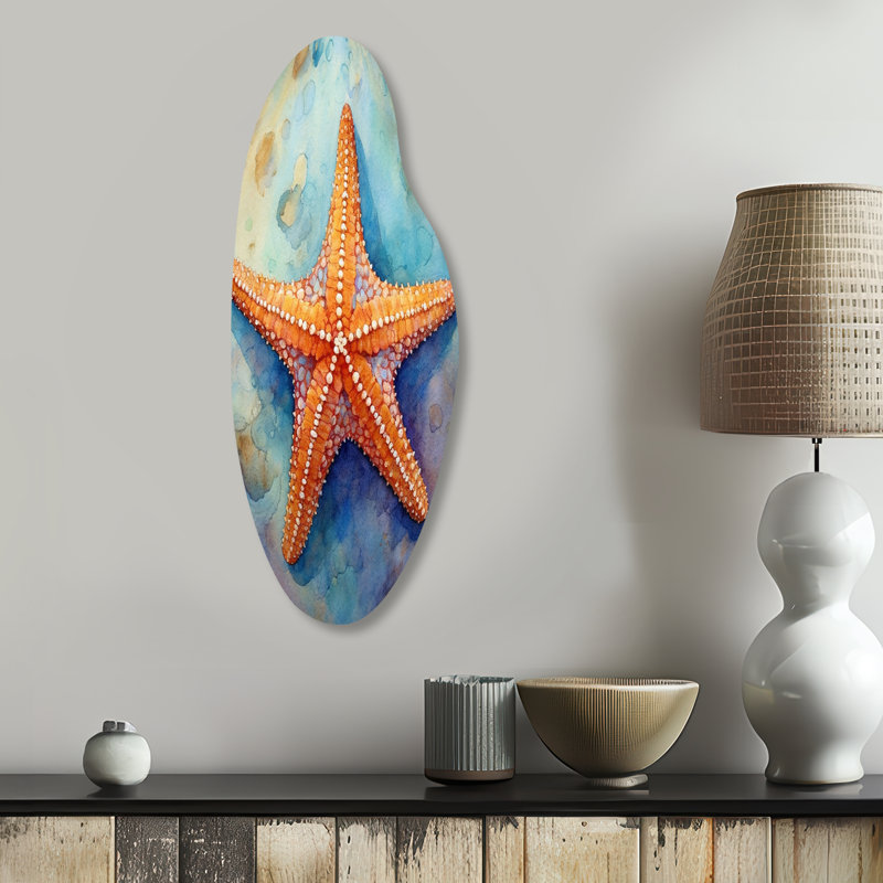Robicheaux - Étoile de mer incurvée, art mural asymétrique en métal, H 30 po x l 11 po