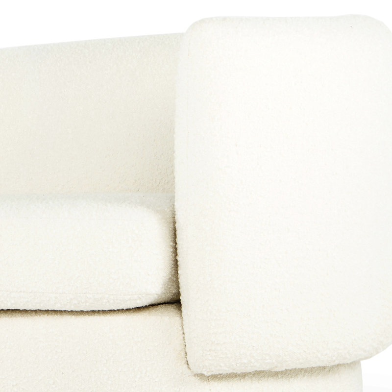 83'' Square Arm Sofa, White Boucle