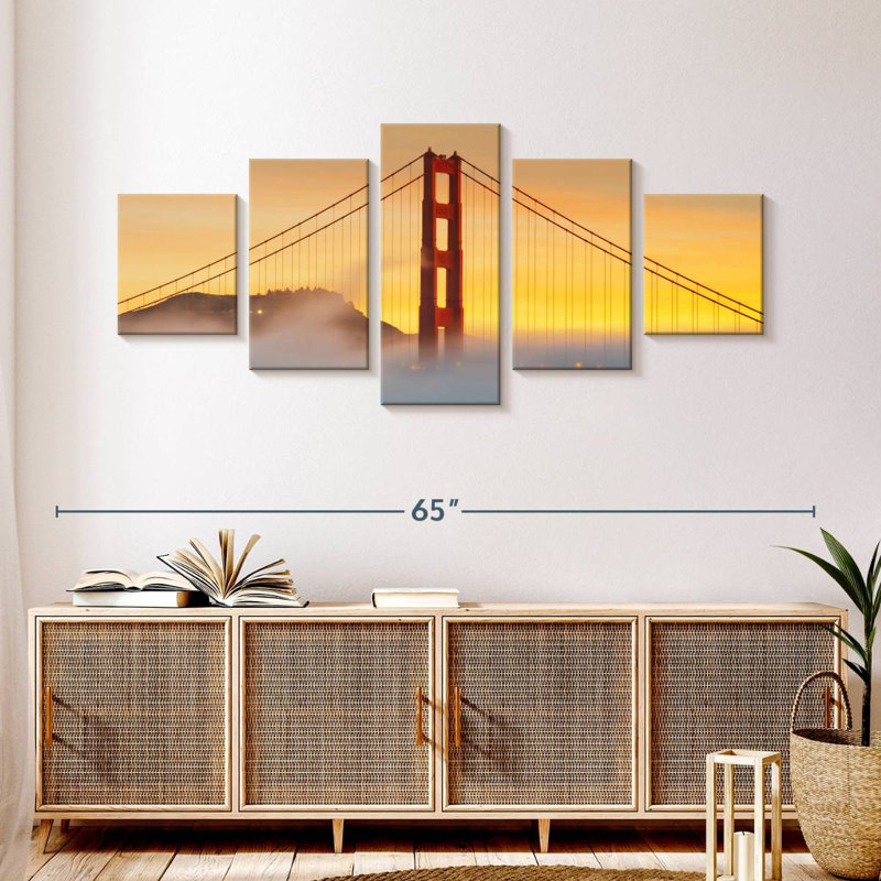 Gate Bridge Sunset Mist, H 24 po x l 55 po
