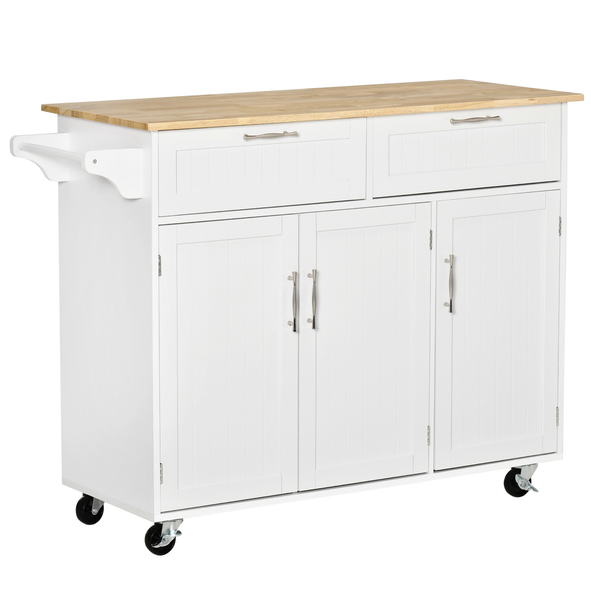 Red Barrel Studio® Wilhelminia Solid Wood Top Kitchen Cart | Wayfair