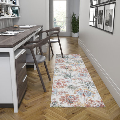 Tapis floral floral crème