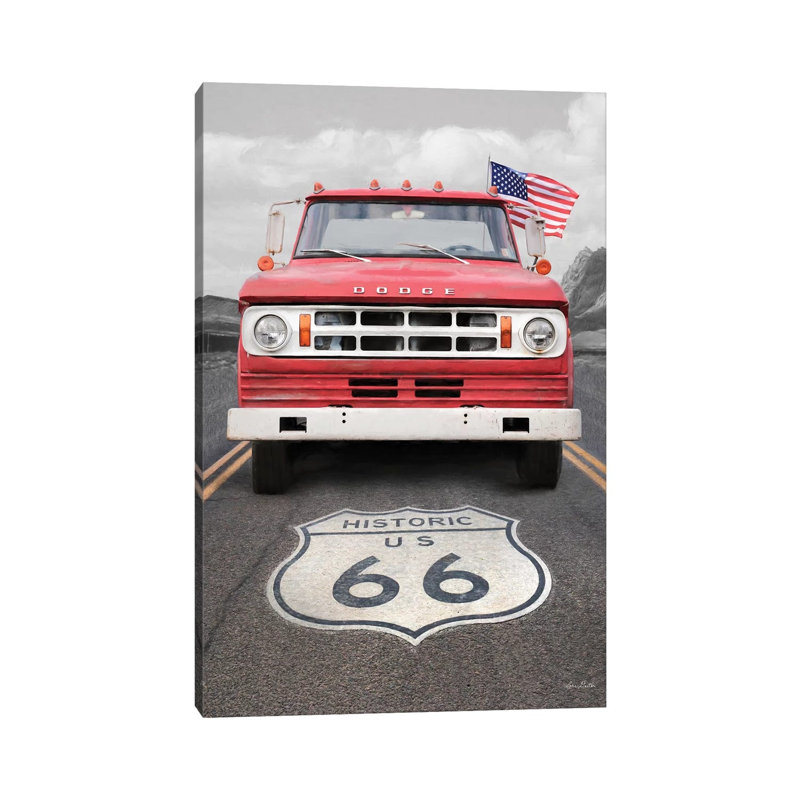 Dodge On Route 66 by Lori Deiter - Wrapped Canvas Print, 20.32 cm H x 30.48 cm W