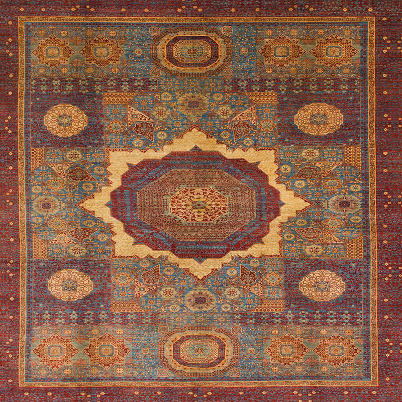 Tapis abstrait moderne 1472, Carré 6 pi