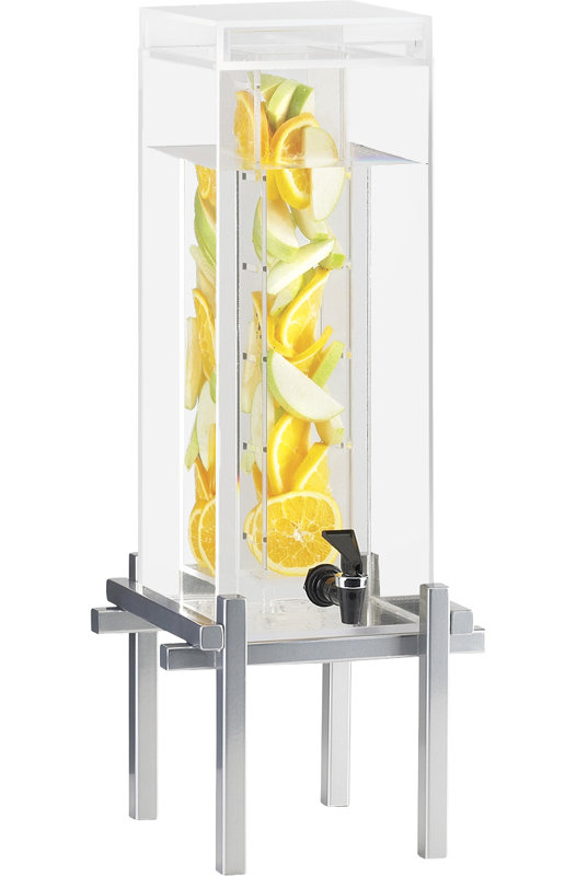 One By One Beverage Dispenser with Infusion Chamber, Black, 25.5" H x 10.25" W x 10.5" D
