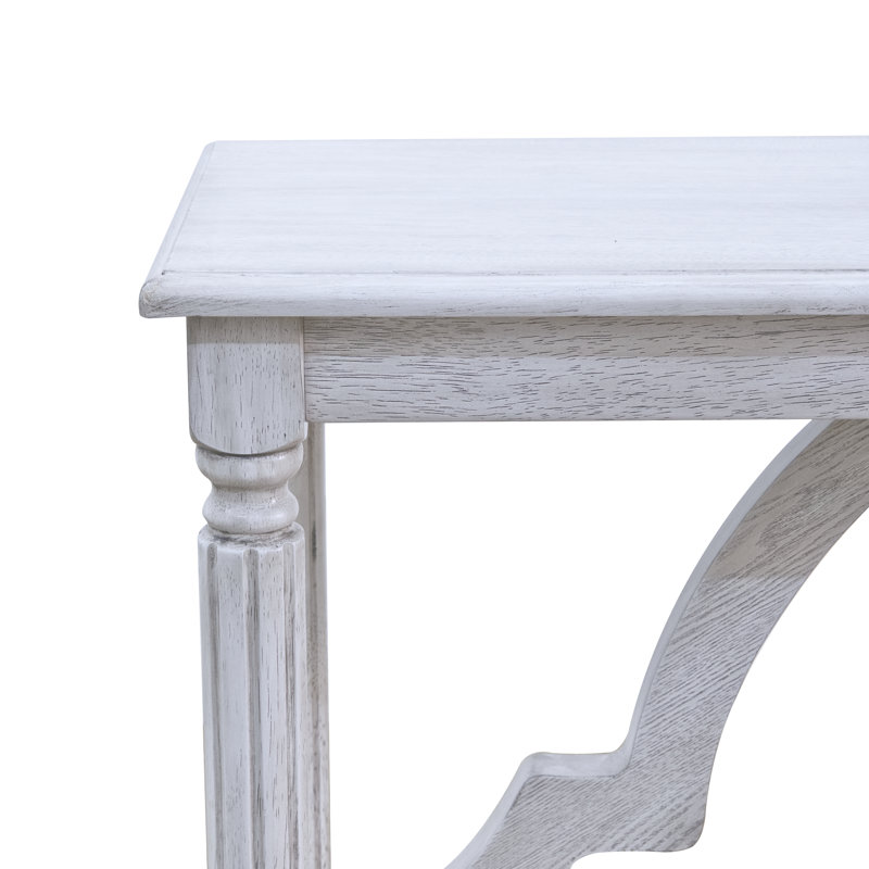 Console en bois massif 45,9 po Allanton, Blanc antique