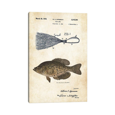 Black Crappie Fishing Lure by Patent77 - Wrapped Canvas Graphic Art