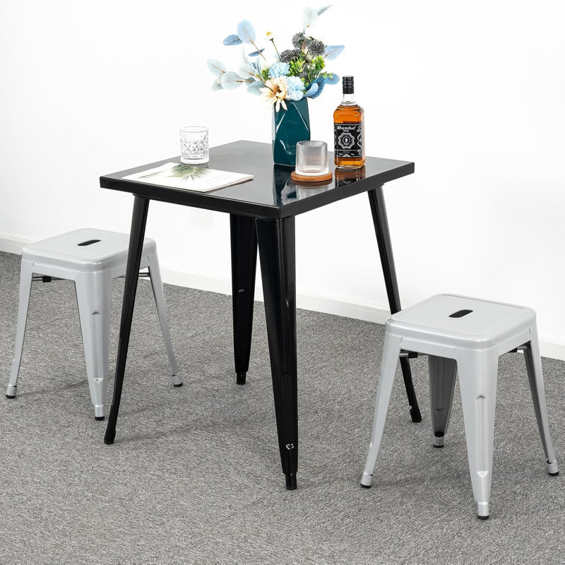 Juddson Counter Stool Set Of 2,18" Industrial Stackable Metal Bar Stools, Backless Metal Dining Chairs For Indoor Outdoor Kitchen Classroom