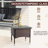 Square Glass Outdoor Side Table , 19.68 " W 19.68 " D