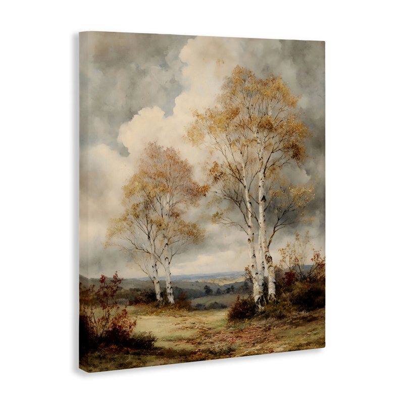 Toile de bouleaux d'automne imminente, design par LSR Design Studio, H 20 po x l 16 po